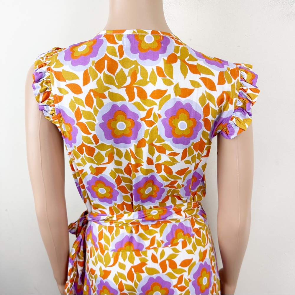 FEATHER & FIND FLORAL PRINTED RUFFLE WRAP MAXI DRESS - Picture 7 of 15